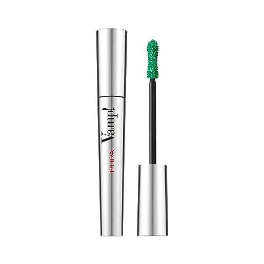 Pupa milano vamp!- mascara per ciglia voluminose e spettacolari, verde (504 military green), 9 ml