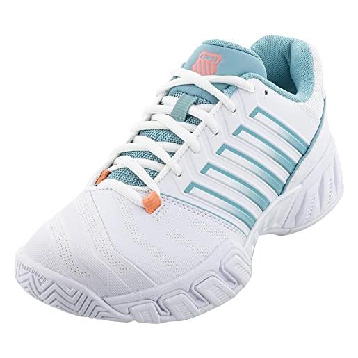 K-Swiss performance bigshot luce 4, scarpa da tennis donna, fiore bianco nilo blu deserto, 35.5 eu