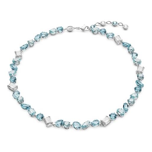 Swarovski collana da donna gema azzurro placcato rodio 5666007