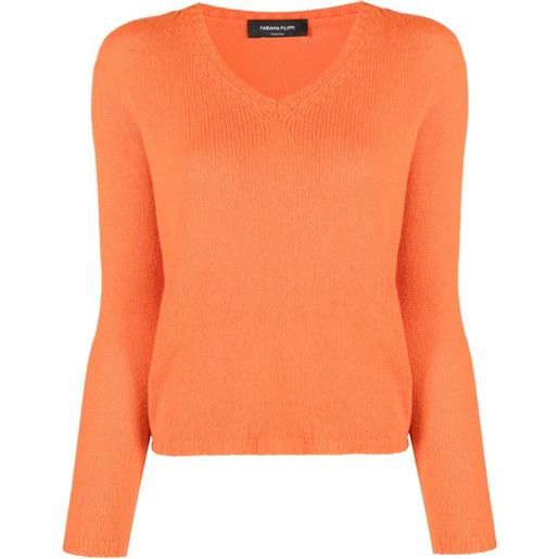 Fabiana Filippi maglione con scollo a v - arancione