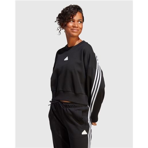 Adidas felpa girocollo future icons 3-stripes nero donna