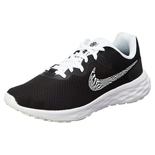 Nike w revolution 6 nn prm, sneaker donna, black white, 37.5 eu