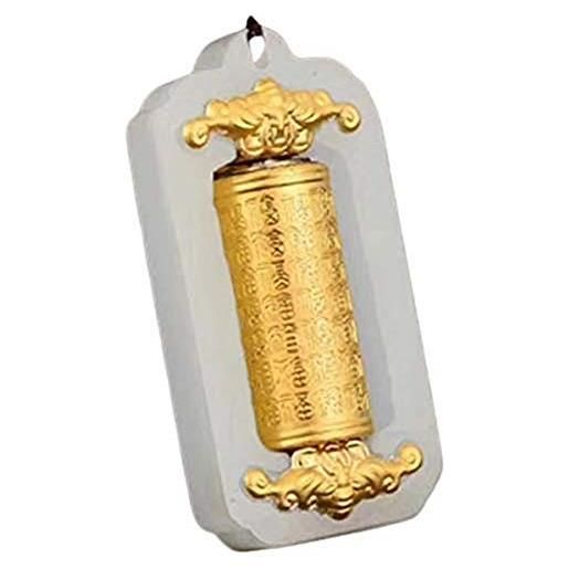 Yigedan - ciondolo in oro 24 carati, con ciondolo a forma di scrittura, in giada bianca, con catena in argento