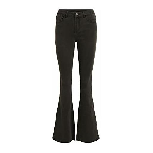 Vila viekko rw flared jeans/su blk - noos, denim nero, (m) w x 32l donna