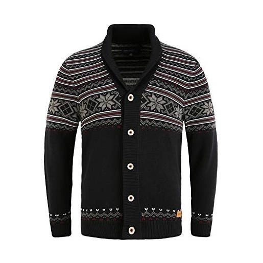 b BLEND blend velero cardigan giacca in maglia grossa maglieria da uomo, taglia: l, colore: black (194007)