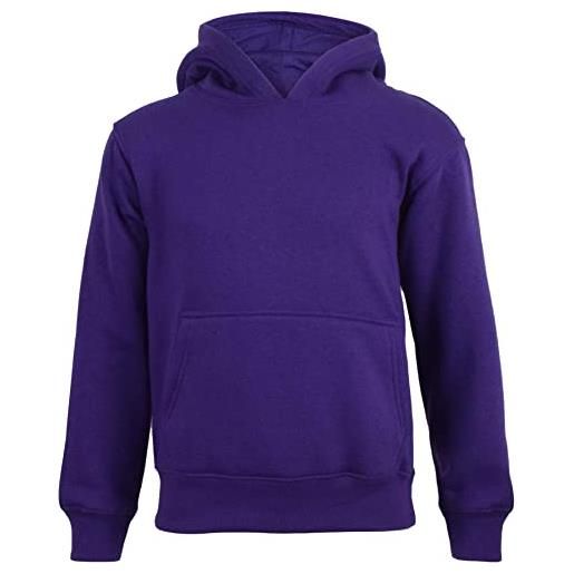 A2Z 4 Kids ragazze ragazzi plain and tie dye stampare felpa pullover maglietta pile con cappuccio - plain sweat hoodie purple 9-10