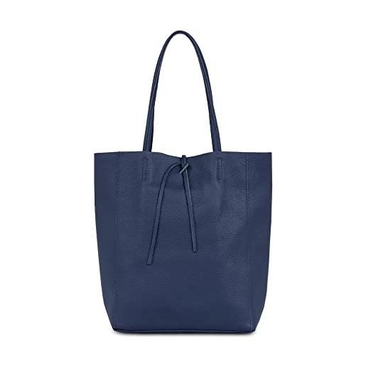 PELLETTERIA MARANT sharon shopper bag a spalla sfoderata in pelle - blu navy