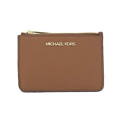 Michael Kors jet set travel small top zip coin pouch with id holder saffiano leather (luggage)