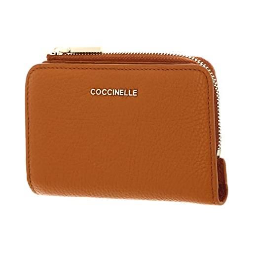 Coccinelle metallic soft wallet grained leather paprika