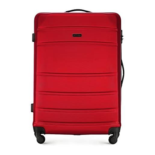 WITTCHEN valigia da viaggio bagaglio a mano valigia da cabina valigia rigida in abs con 4 ruote girevoli serratura a combinazione maniglia telescopica globe line taglia l rosso