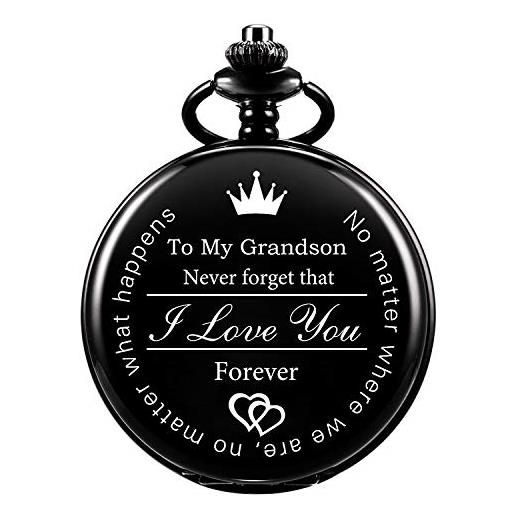ManChDa orologio da tasca, memoria incisa su mio nipote orologio da tasca, ti amo nipote di nonno nonna