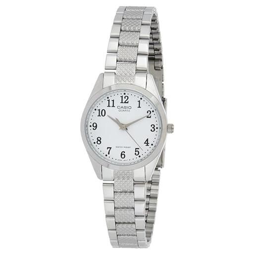 Casio 19123 ltp-1274d-7b - orologio da donna al quarzo bracciale metallico quadrante bianco, bianco, bracciale