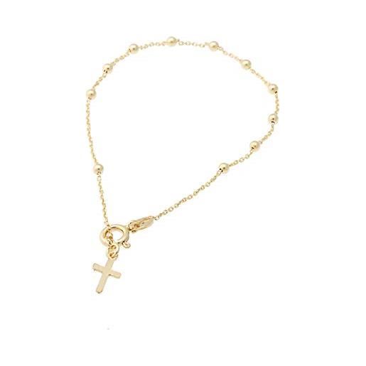 inSCINTILLE bracciale rosario in argento vari colori con croce pendente