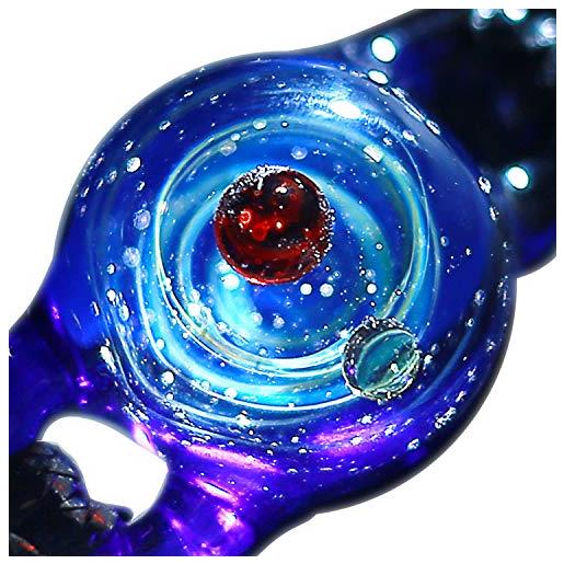 Pavaruni collana originale con ciondolo a forma di galassia, vetro universo, design cosmo spaziale, arte di compleanno giapponese artigianale, vetro