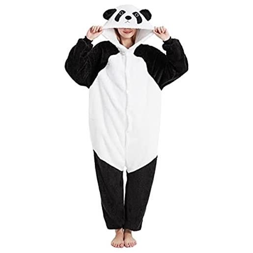 LATH.PIN pigiama tuta panda unisex adulto animale onesie cosplay halloween carnevale costume donna pigiama costume animale inverno