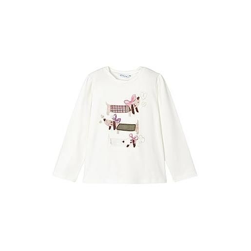 Mayoral maglietta m/l applicazioni per bambine e ragazze beig-abete 8 anni (128cm)