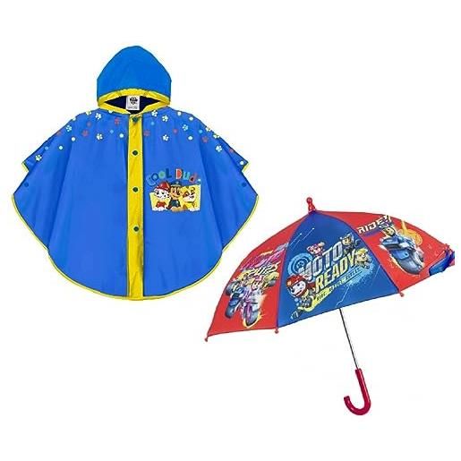 prl mantellina pioggia e ombrello paw patrol poncho antipioggia 3-6 anni impermeabile bambino bimbo mantella