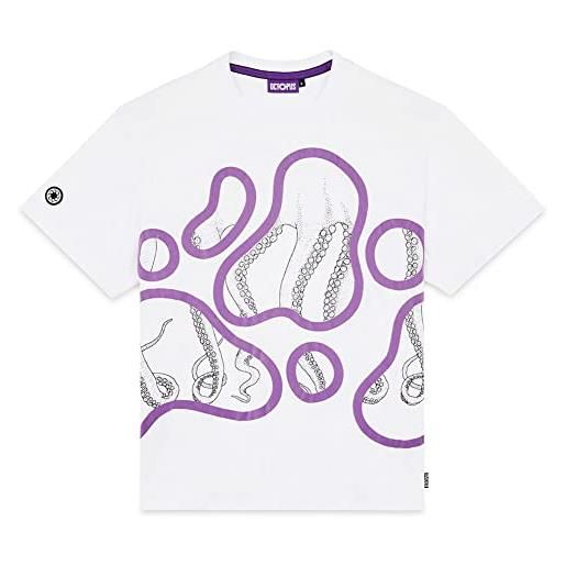 Octopus t-shirt stained tee maglia limited edition puffy print uomo milano originale garantito (xs, bianco)