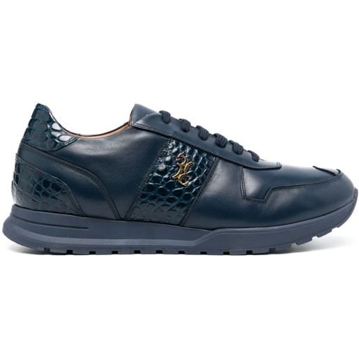 Billionaire sneakers con effetto coccodrillo - blu