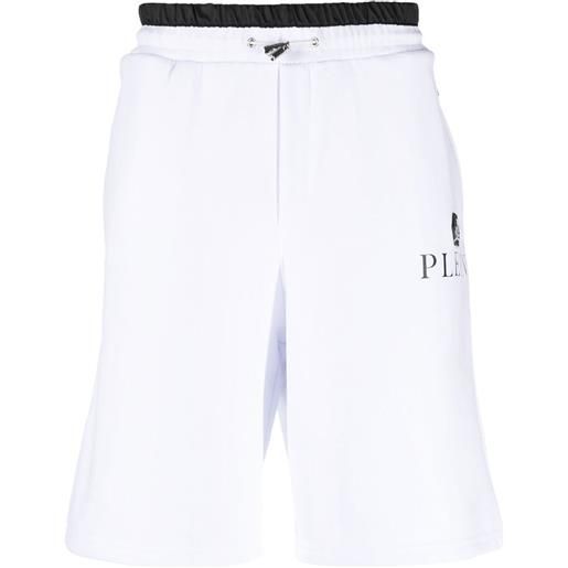 Philipp Plein shorts sportivi con placca logo - bianco