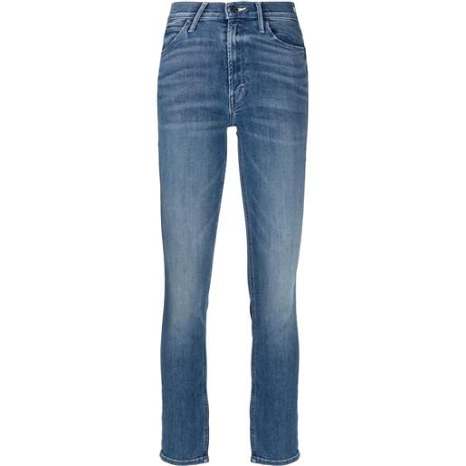 MOTHER jeans dazzler slim con vita media - blu