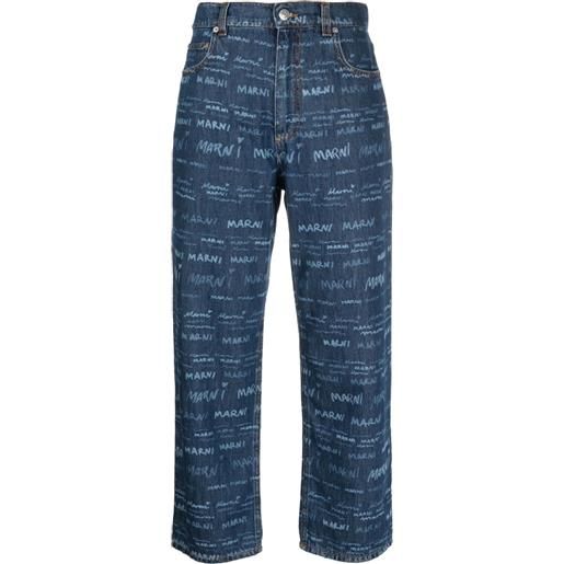 Marni jeans dritti crop - blu