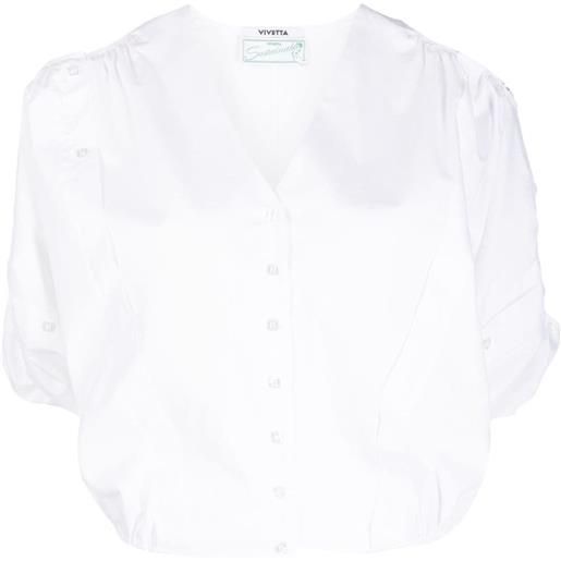 Vivetta camicia a maniche corte con cut-out - bianco