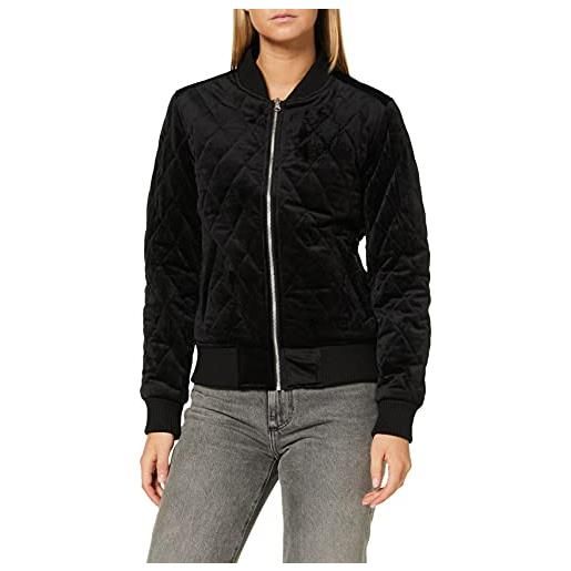 Urban Classics giacca da donna in velluto trapuntato, schwarz (black 00007), xs