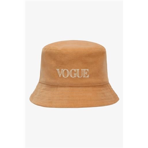 VOGUE Collection cappello da pescatore vogue handcraft edition cammello con logo ricamato