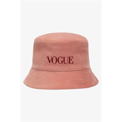 VOGUE Collection cappello da pescatore vogue handcraft edition rosa antico con logo ricamato