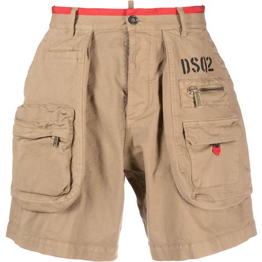 Dsquared2 shorts con tasche cargo - marrone