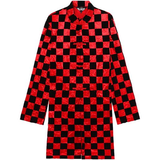 Black Comme Des Garçons cappotto a quadri - rosso
