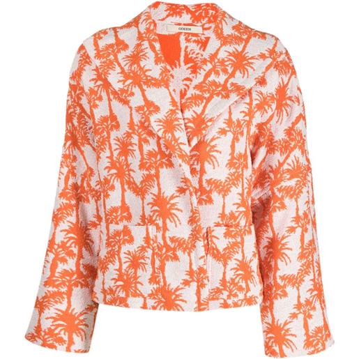 Odeeh giacca con stampa palm tree - arancione