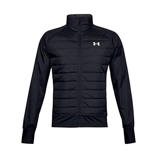 Under Armour giacca run insulate hybrid giacca sportiva, uomo, black / black / reflective (001), md