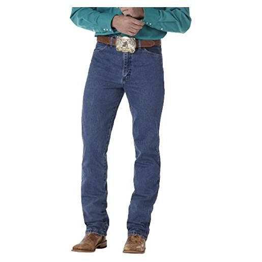 Wrangler - jeans da uomo stile cowboy, modello slim fit stonewashed 34w x 36l (us taglia)