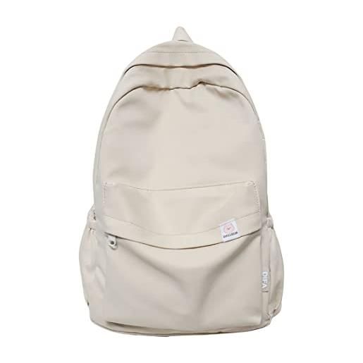 N\A na sage green backpack for school, large-capacity casual rucksack kawaii backpack for teen girls, cute back to school supplies aesthetic laptop backpacks, lightweight durable schoolbag (white)