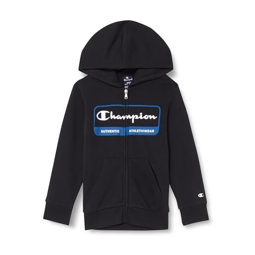Champion legacy graphic shop b - ultralight powerblend fleece full zip, felpa con cappuccio, blu marino, 11-12 anni