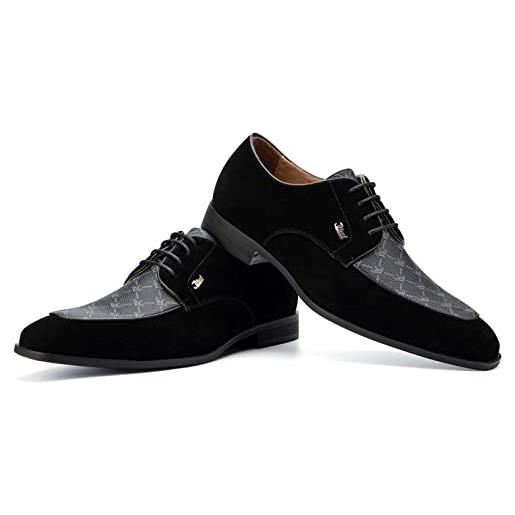 JITAI scarpe oxford uomo comfort leggero scarpe eleganti uomo scarpe estive stringate, nero-07, 41 eu (8 uk)
