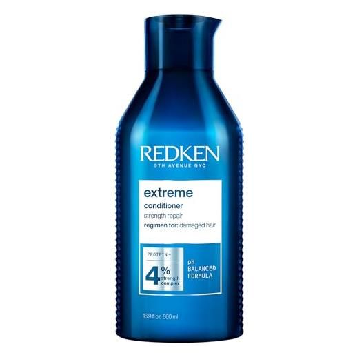 Redken | balsamo professionale extreme, trattamento fortificante per capelli danneggiati, 500 ml