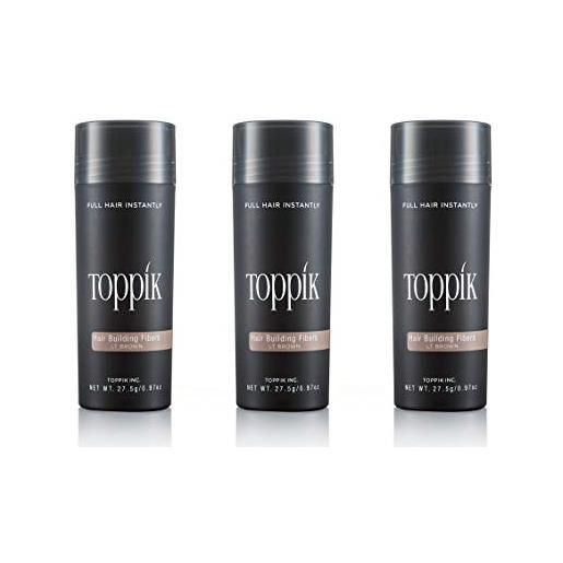 Toppik 27,5 g colore castano chiaro - set da 3 pz - etichetta in lingua italiana - fibre per infoltire i capelli