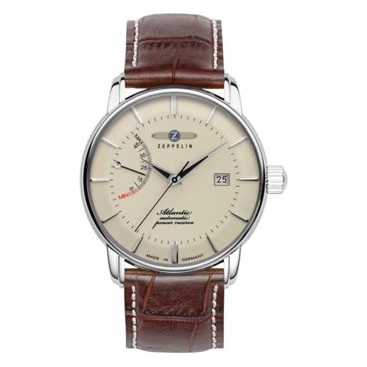 Zeppelin atlantic orologio uomo analogico automatico con cinturino in pelle di vitello 8462-5