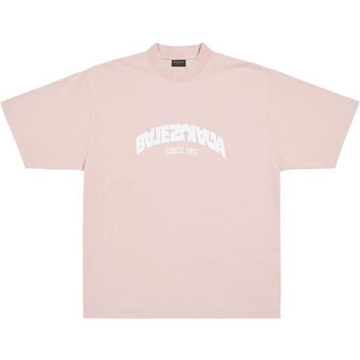 Balenciaga t-shirt girocollo con stampa - rosa