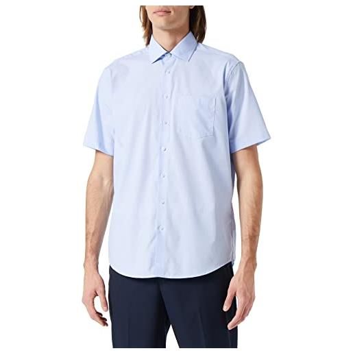 Seidensticker camicia a maniche corte vestibilità normale maglietta, azzurro, 43 uomo