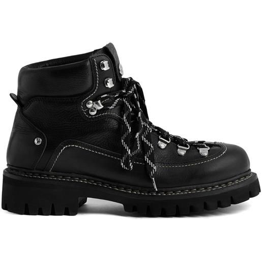 Dsquared2 leather hiking boots - nero