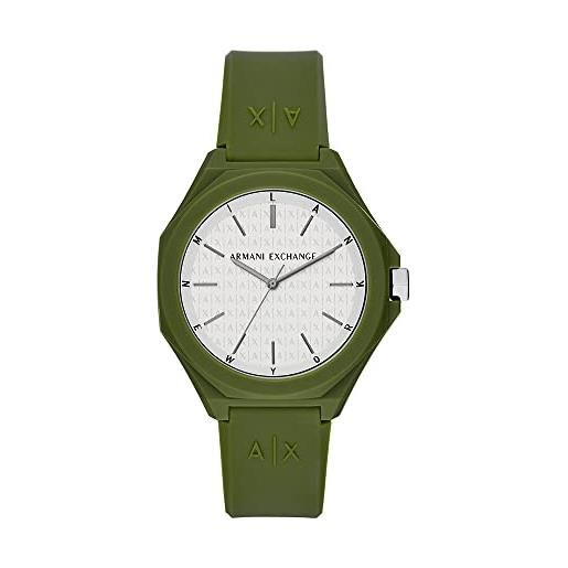Armani Exchange orologio da uomo quarzo/3 movimenti a mano con cassa da 40 mm e cinturino in silicone ax4601