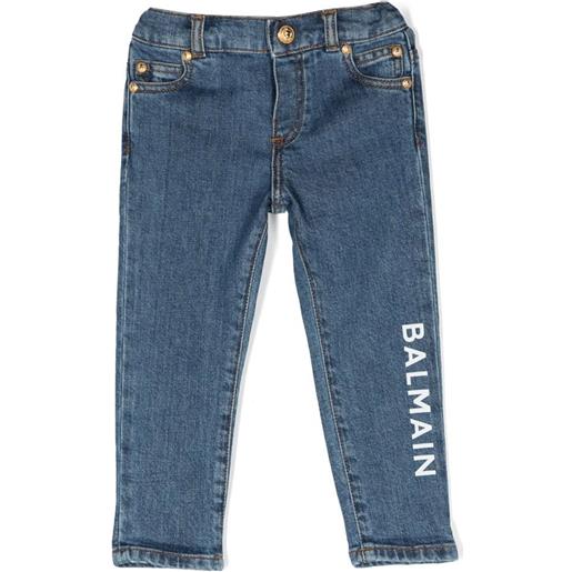 Balmain kids jeans in cotone blu
