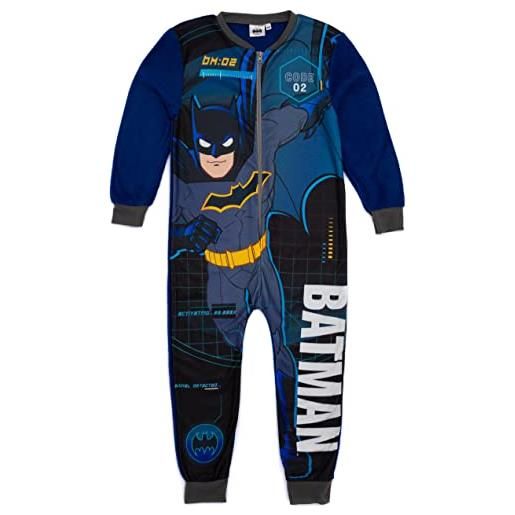 dc comics batman boys tutina blu | abbigliamento da casa in pile tutto in uno | pigiama per bambini pigiama pigiama da notte | merce regalo accogliente