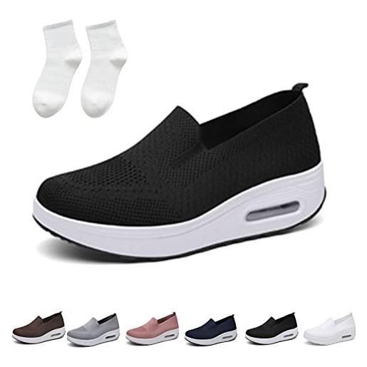 Chagoo women's orthopedic sneakers, orthopedic platform sneakers, baodwshop orthopedic sneakers slip-on walking shoes (37 eu, grigio)