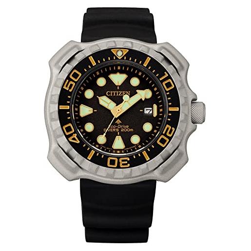 Citizen orologio analogico da uomo eco-drive con elastico promaster marine, nero/grigio, misura unica, cinghia