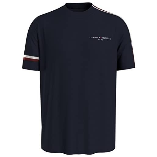 Tommy Hilfiger t-shirt global stripe tee mw0mw29393dw5, blu navy, l